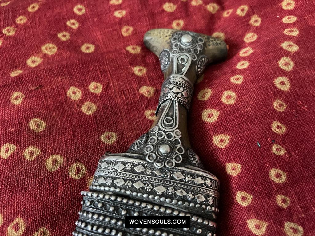 1625 Rare Old Silver Yemen Bedouin Tribal Belt Ornament-WOVENSOULS Antique Textiles & Art Gallery