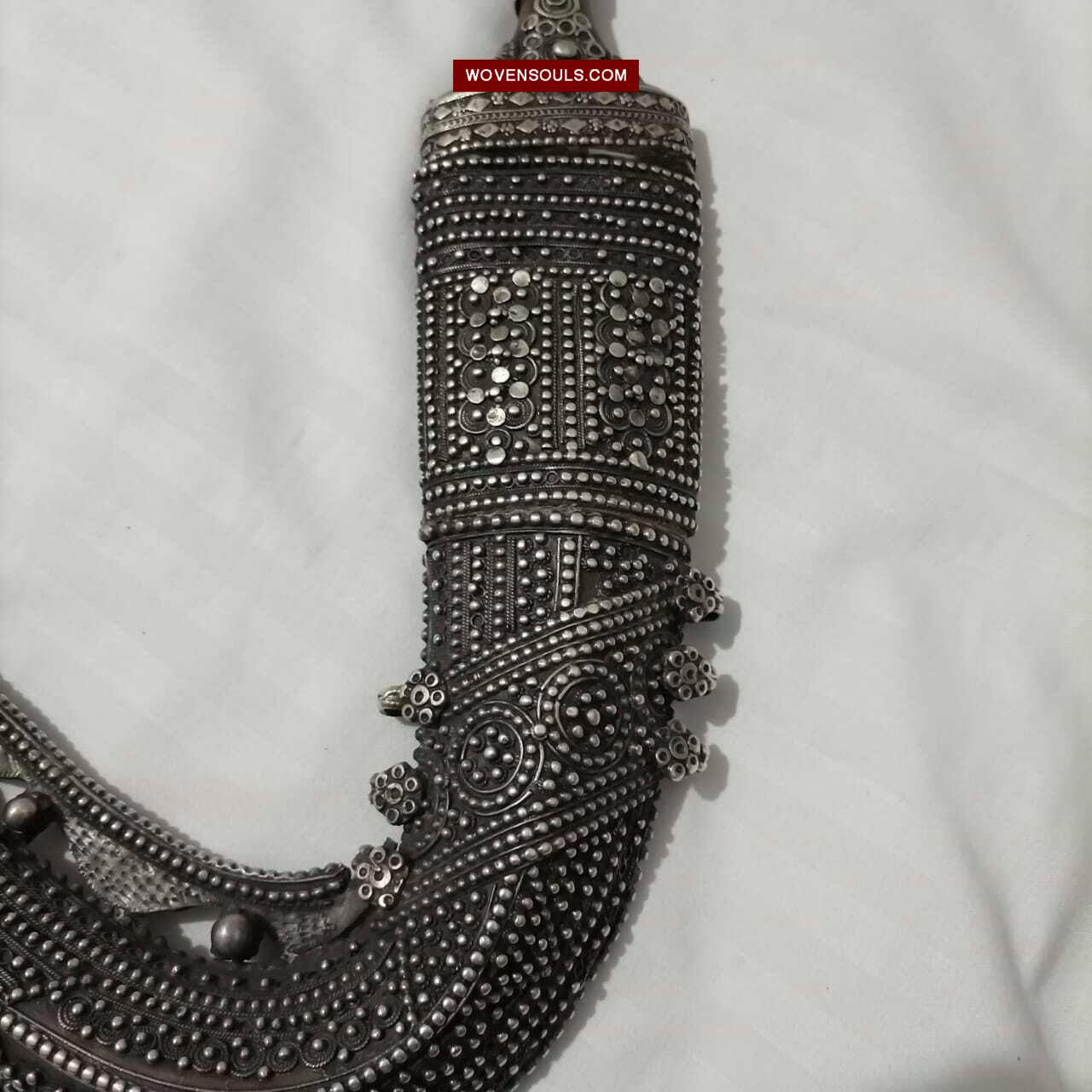 1625 Rare Old Silver Yemen Bedouin Tribal Belt Ornament-WOVENSOULS Antique Textiles & Art Gallery