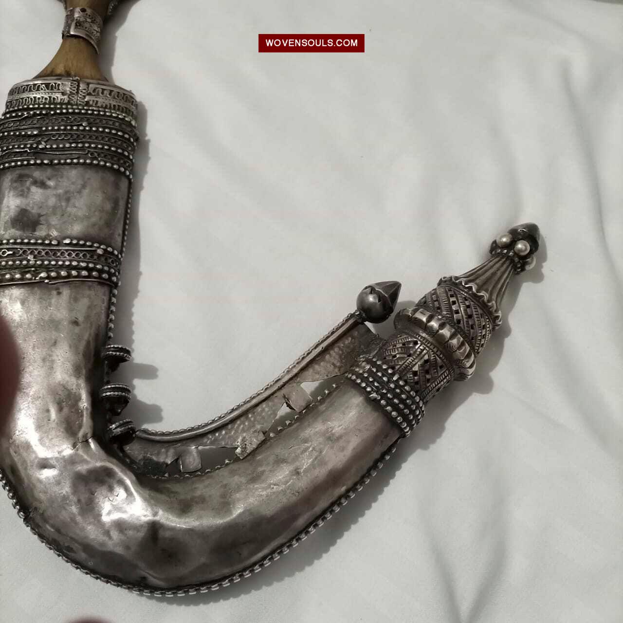 1625 Rare Old Silver Yemen Bedouin Tribal Belt Ornament-WOVENSOULS Antique Textiles & Art Gallery