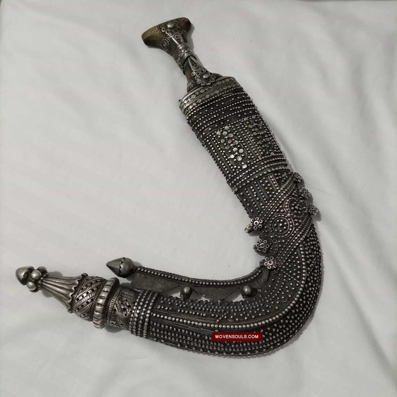 1625 Rare Old Silver Yemen Bedouin Tribal Belt Ornament-WOVENSOULS Antique Textiles & Art Gallery