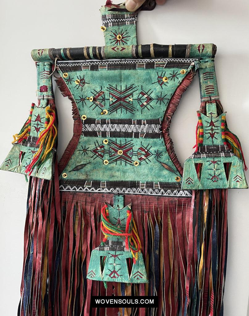 1630 SOLD Old Tuareg Tent Large Amulet Hanging - African Art-WOVENSOULS Antique Textiles & Art Gallery