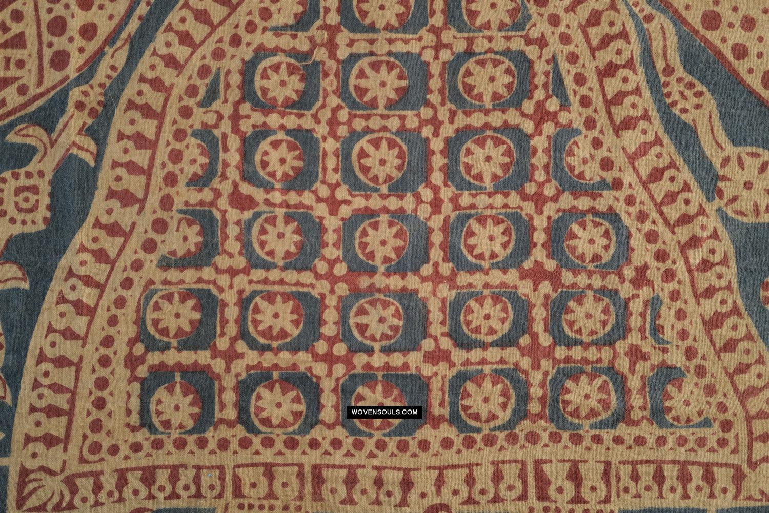 1641 SOLD Large Gujarat Ceremonial Cloth with a Row of Female Musicians-WOVENSOULS Antique Textiles & Art Gallery