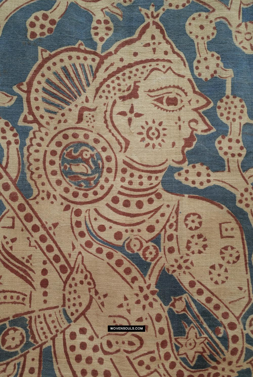 1641 SOLD Large Gujarat Ceremonial Cloth with a Row of Female Musicians-WOVENSOULS Antique Textiles & Art Gallery