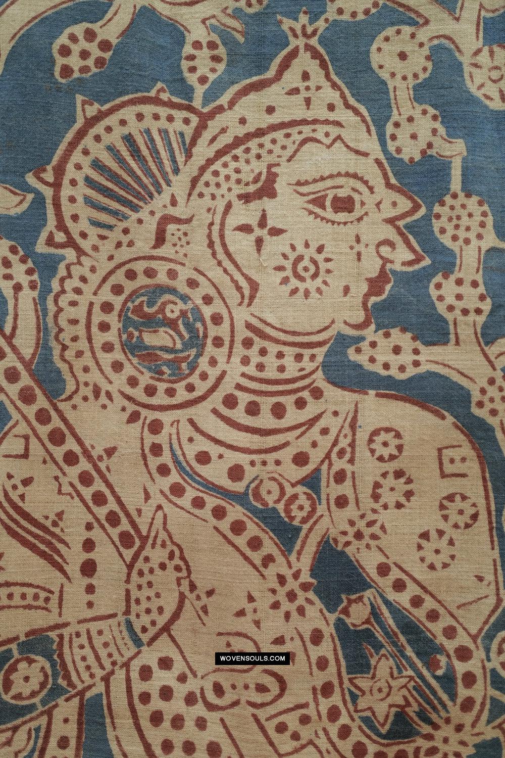 1641 SOLD Large Gujarat Ceremonial Cloth with a Row of Female Musicians-WOVENSOULS Antique Textiles & Art Gallery