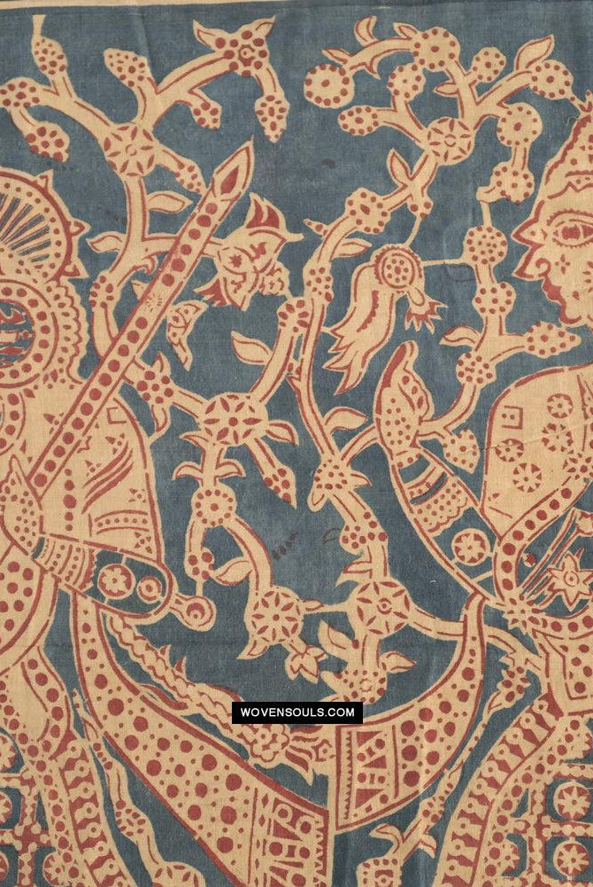 1641 VENDUTO Grande panno cerimoniale del Gujarat con una fila di musiciste-WOVENSOULS Tessuti antichi e Galleria d'arte