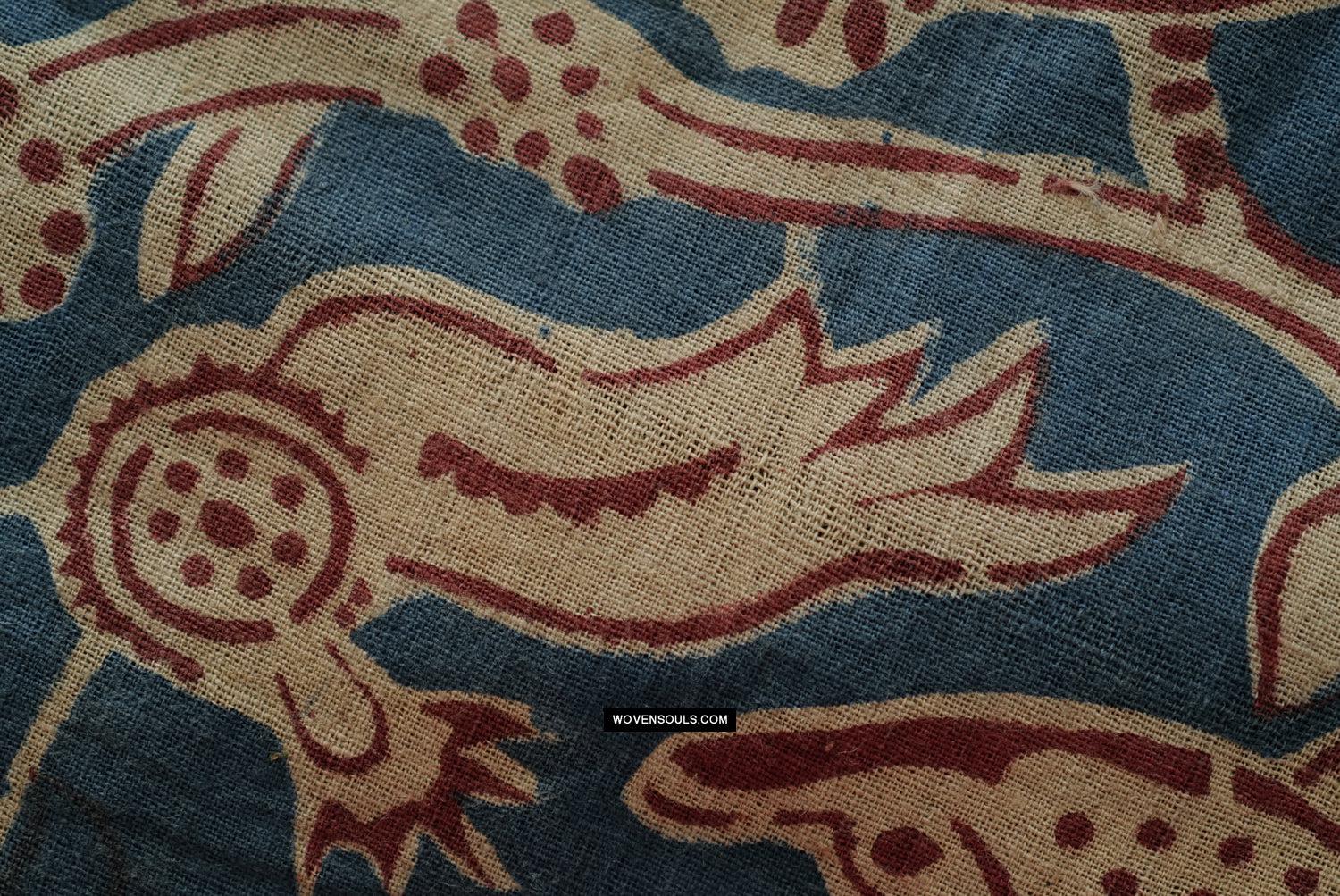 1641 SOLD Large Gujarat Ceremonial Cloth with a Row of Female Musicians-WOVENSOULS Antique Textiles & Art Gallery