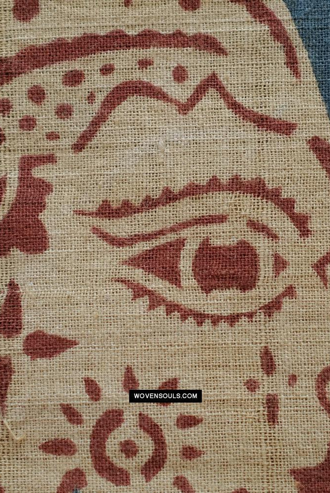 1641 VENDUTO Grande panno cerimoniale del Gujarat con una fila di musiciste-WOVENSOULS Tessuti antichi e Galleria d'arte