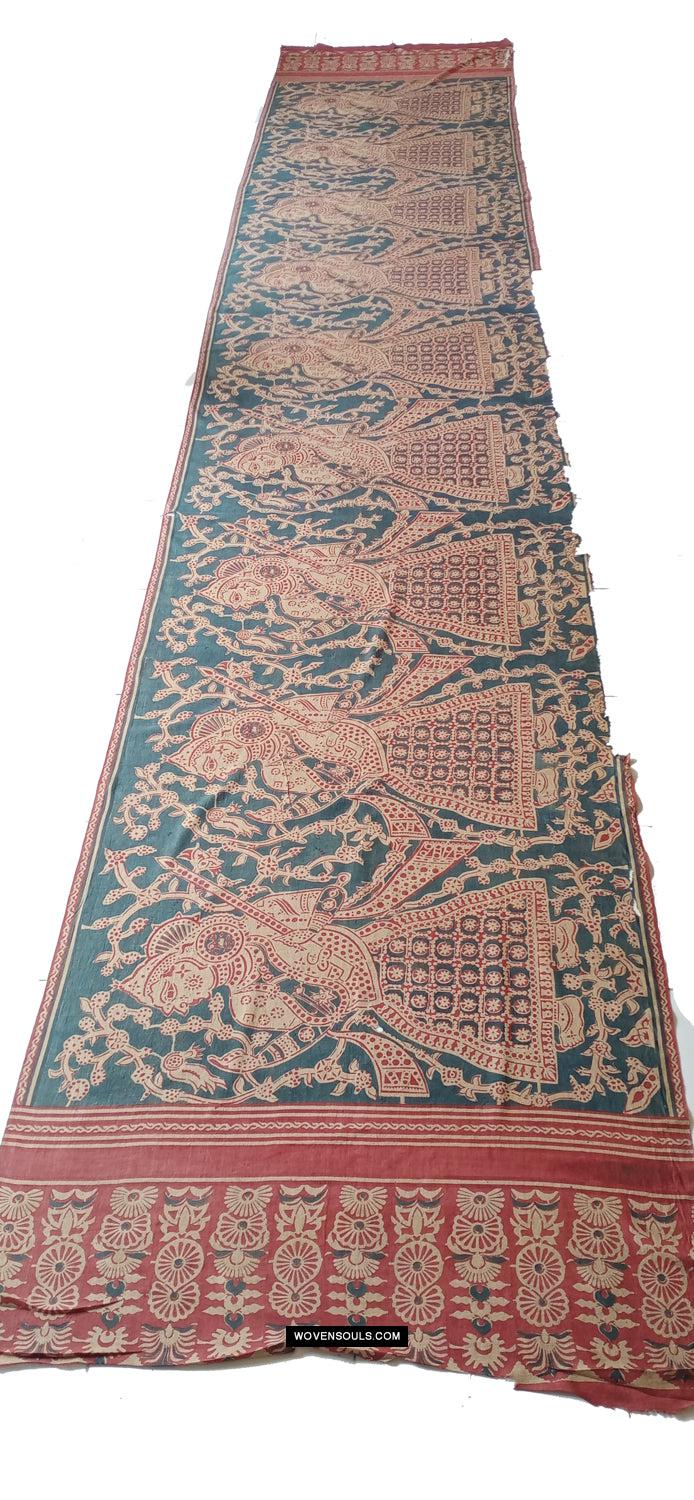 1641 SOLD Large Gujarat Ceremonial Cloth with a Row of Female Musicians-WOVENSOULS Antique Textiles & Art Gallery