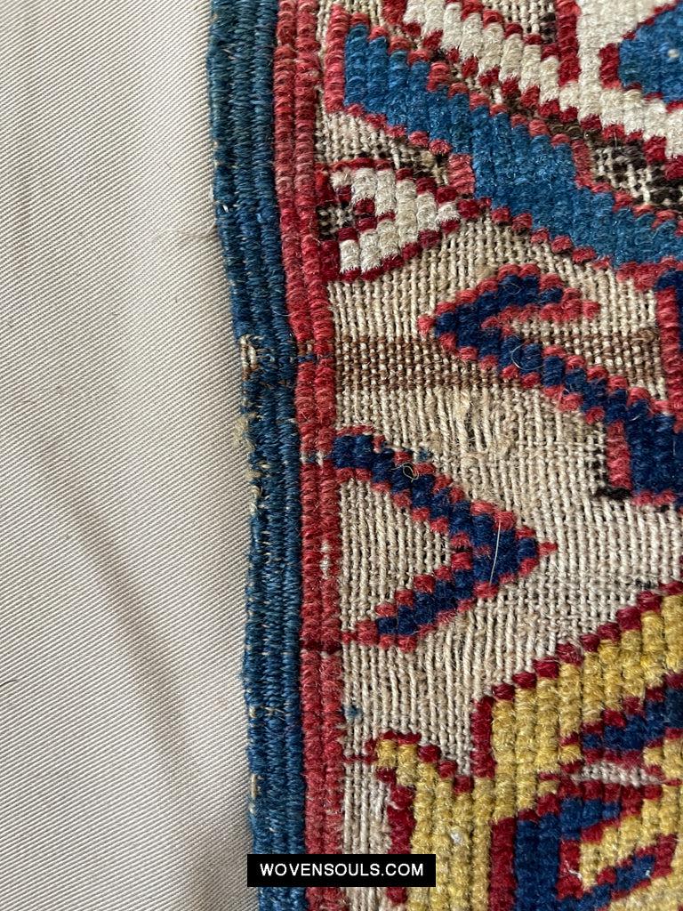 1643 Antique Karabagh / Kuba Rug Fragment w Dragon Elements-WOVENSOULS Antique Textiles & Art Gallery