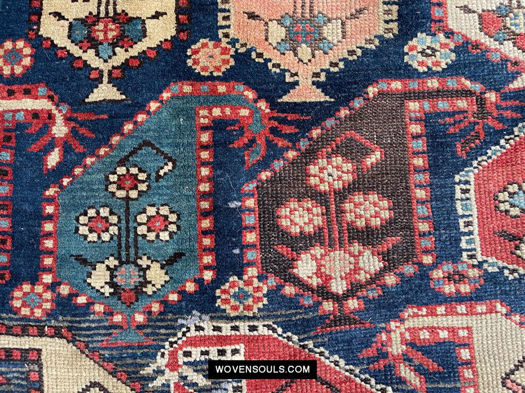 1645 Antique Gendge Boteh Rug with Figures-WOVENSOULS Antique Textiles & Art Gallery