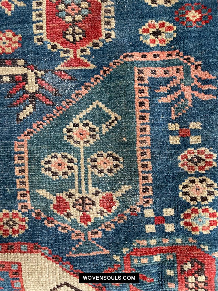1645 Antique Gendge Boteh Rug with Figures-WOVENSOULS Antique Textiles & Art Gallery