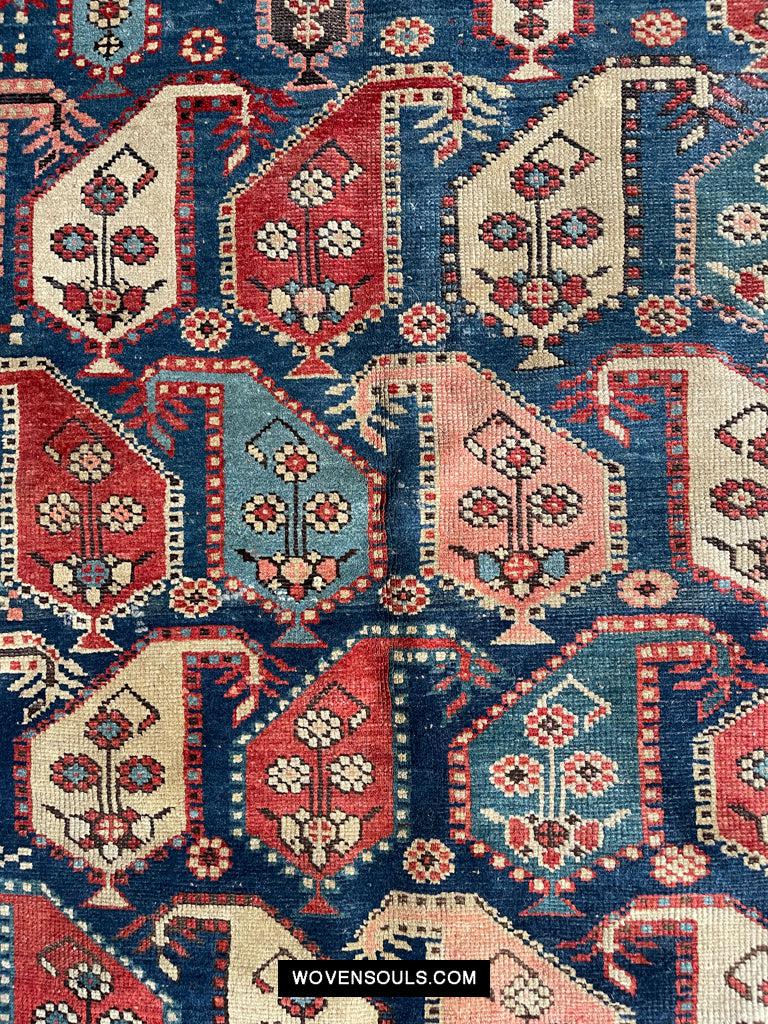 1645 Antique Gendge Boteh Rug with Figures-WOVENSOULS Antique Textiles & Art Gallery