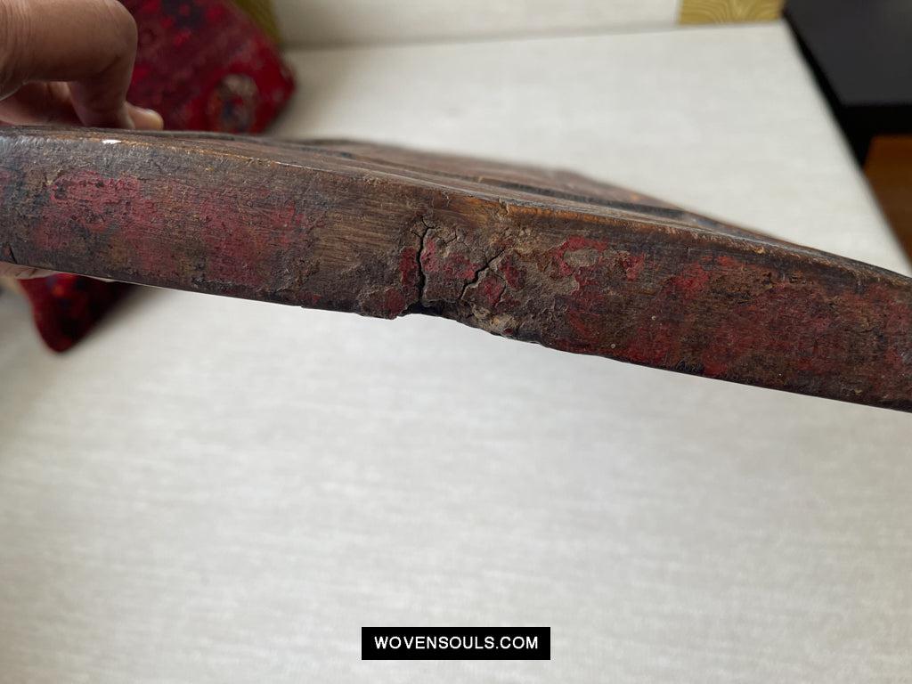 1646 Large Antique Tibetan Gilt & Carved Wood Sutra Cover-WOVENSOULS Antique Textiles & Art Gallery