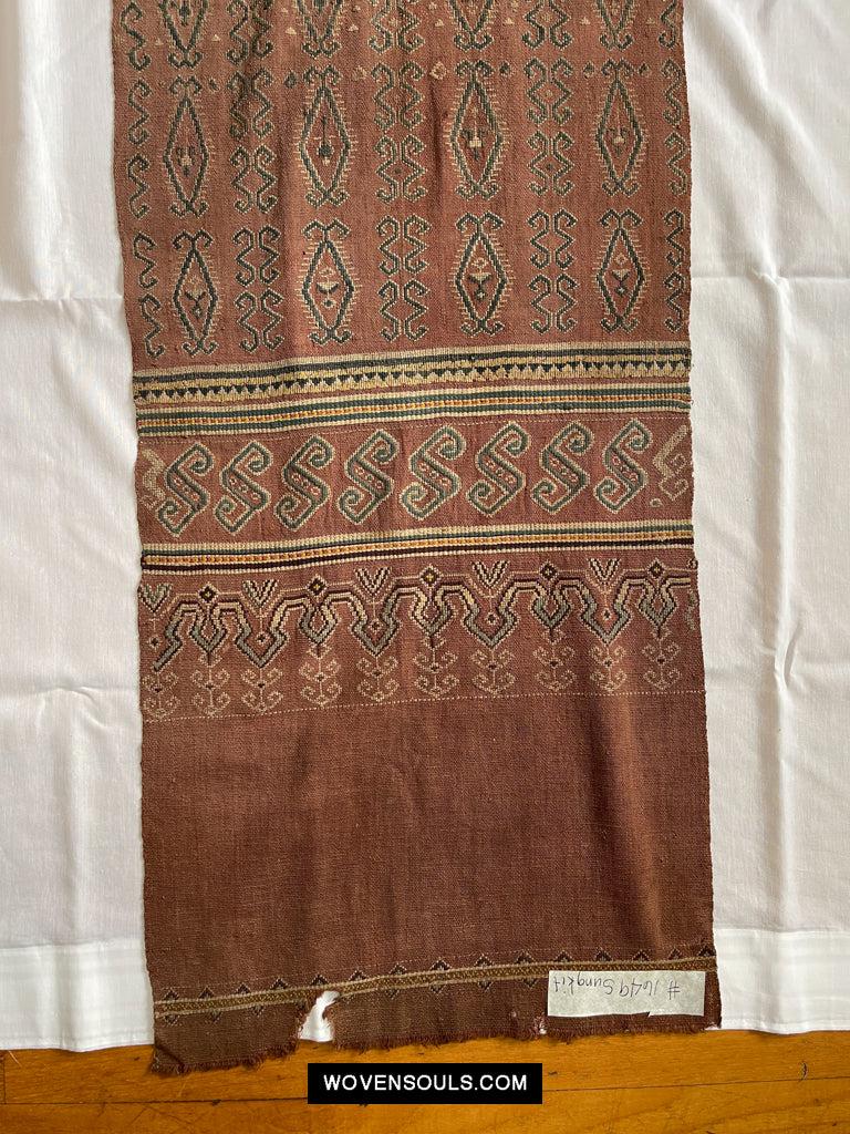 1649 Antique Iban Pua Kumbu Sungkit Singkit Woven Textile with Human Figures-WOVENSOULS Antique Textiles & Art Gallery