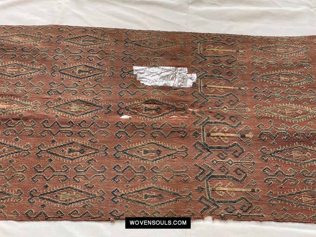 1649 Antique Iban Pua Kumbu Sungkit Singkit Woven Textile with Human Figures-WOVENSOULS Antique Textiles & Art Gallery
