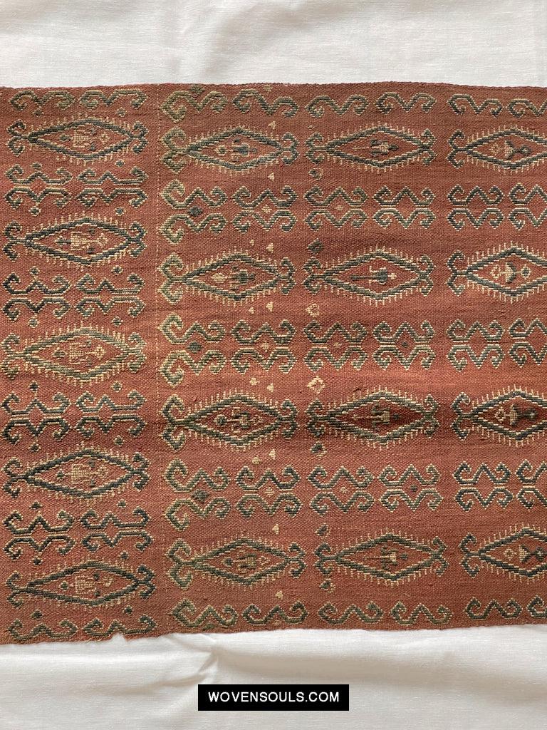 1649 Antique Iban Pua Kumbu Sungkit Singkit Woven Textile with Human Figures-WOVENSOULS Antique Textiles & Art Gallery