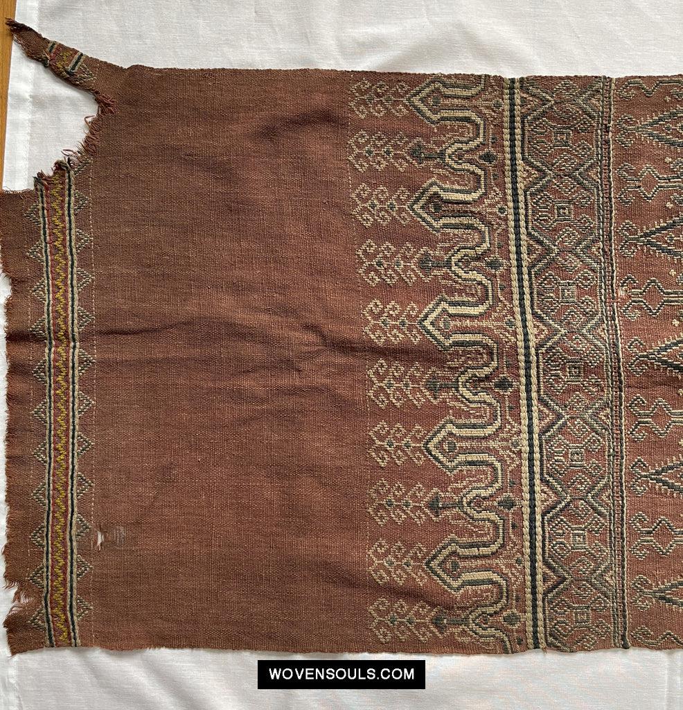 1649 Antique Iban Pua Kumbu Sungkit Singkit Woven Textile with Human Figures-WOVENSOULS Antique Textiles & Art Gallery