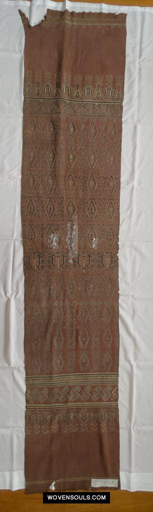 1649 Antique Iban Pua Kumbu Sungkit Singkit Woven Textile with Human Figures-WOVENSOULS Antique Textiles & Art Gallery