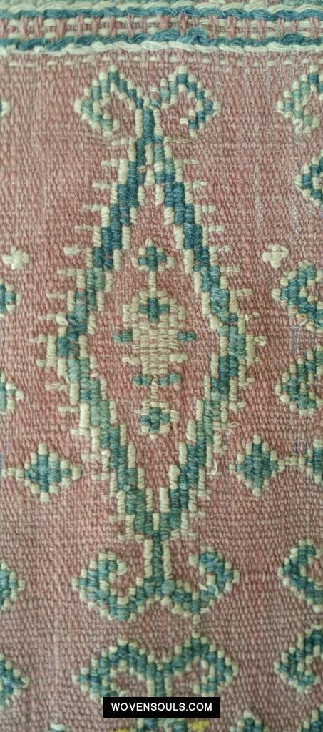1649 Antique Iban Pua Kumbu Sungkit Singkit Woven Textile with Human Figures-WOVENSOULS Antique Textiles & Art Gallery