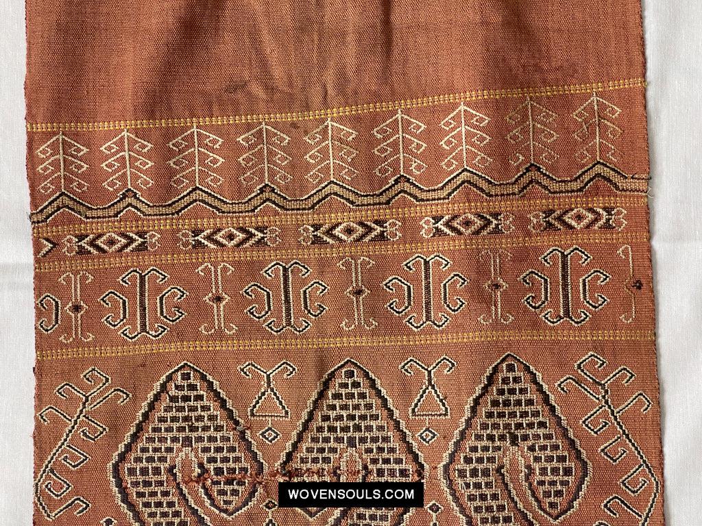 1650 Antique Iban Pua Kumbu Sungkit Singkit Woven Textile with Serpent Dragon-WOVENSOULS Antique Textiles & Art Gallery