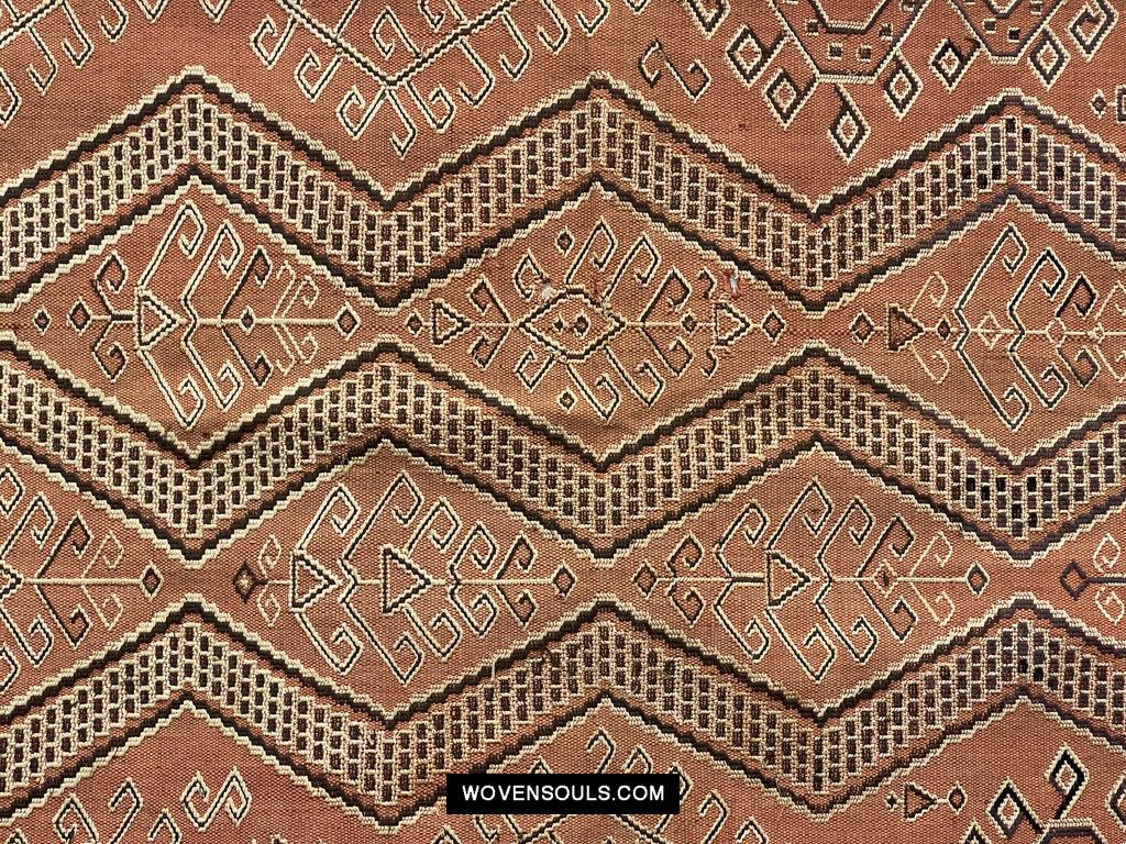 1650 Antique Iban Pua Kumbu Sungkit Singkit Woven Textile with Serpent Dragon-WOVENSOULS Antique Textiles & Art Gallery