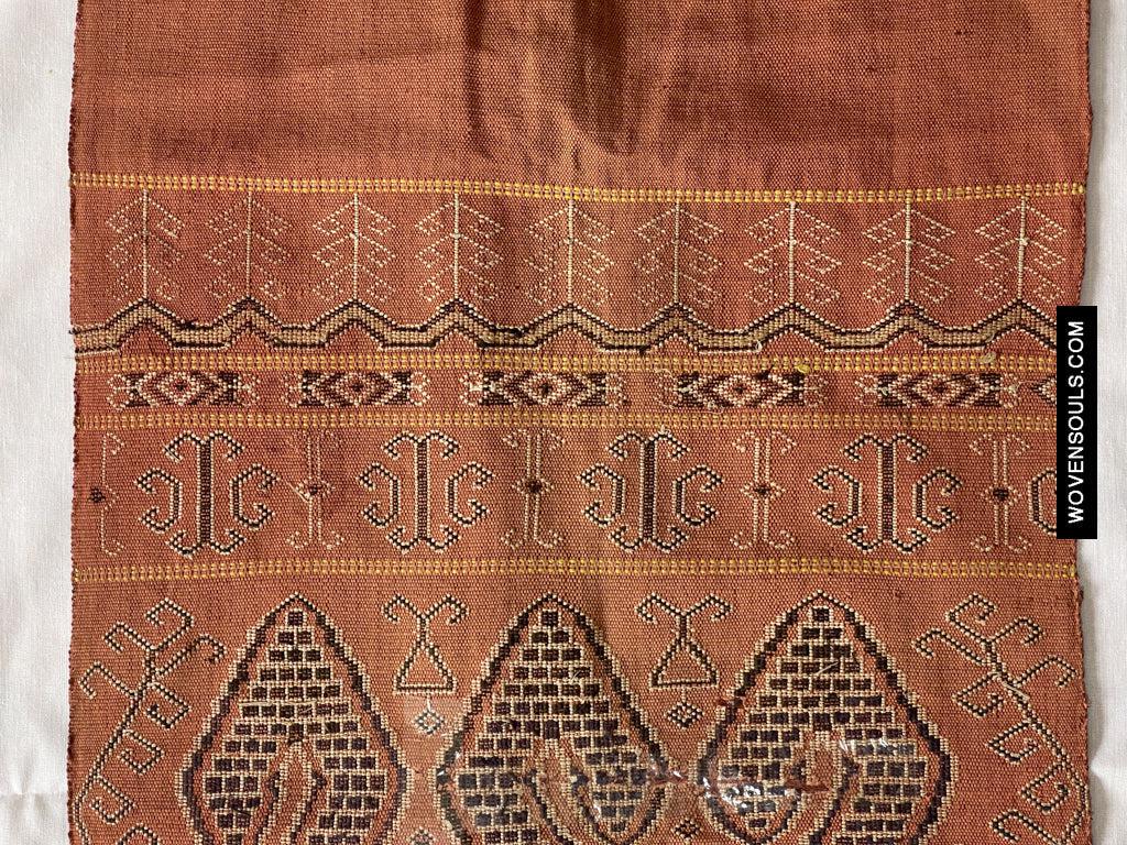 1650 Antique Iban Pua Kumbu Sungkit Singkit Woven Textile with Serpent Dragon-WOVENSOULS Antique Textiles & Art Gallery
