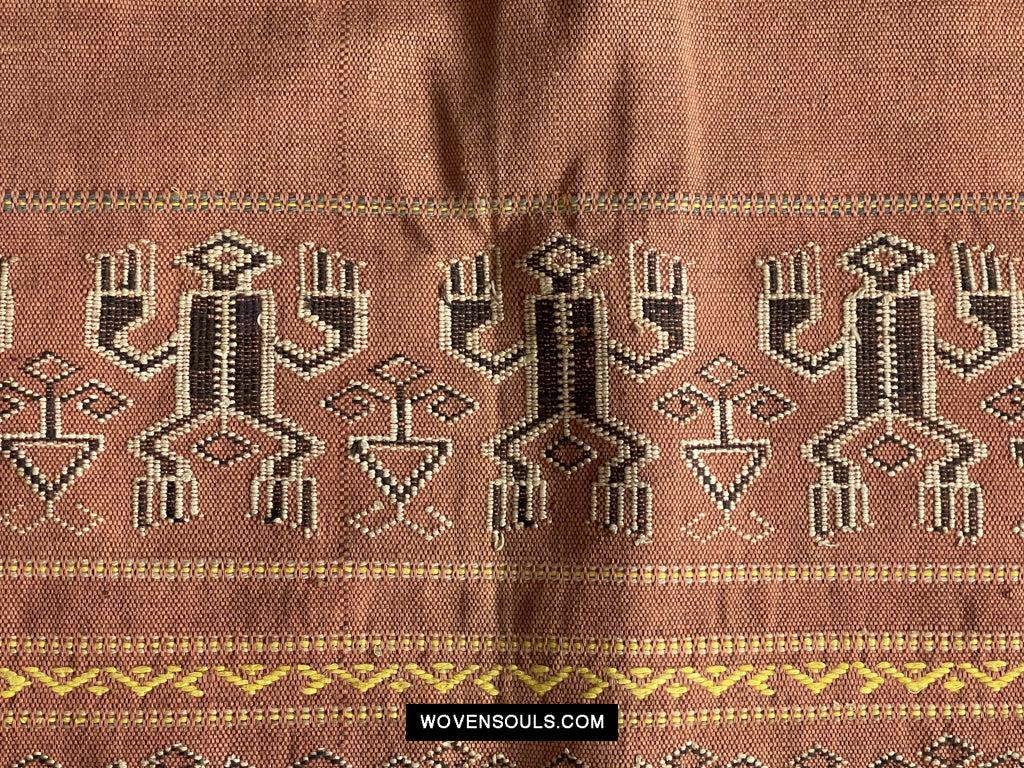 1650 Antique Iban Pua Kumbu Sungkit Singkit Woven Textile with Serpent Dragon-WOVENSOULS Antique Textiles & Art Gallery
