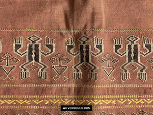 1650 Antique Iban Pua Kumbu Sungkit Singkit Woven Textile with Serpent Dragon-WOVENSOULS Antique Textiles &amp; Art Gallery