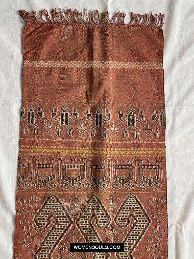 1650 Antique Iban Pua Kumbu Sungkit Singkit Woven Textile with Serpent Dragon-WOVENSOULS Antique Textiles & Art Gallery