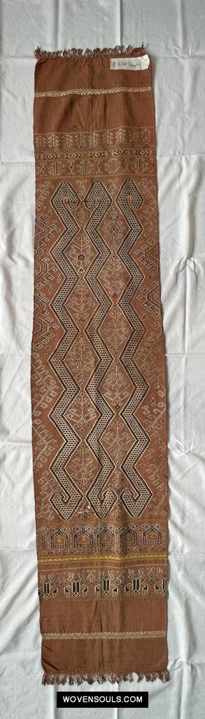 1650 Antique Iban Pua Kumbu Sungkit Singkit Woven Textile with Serpent Dragon-WOVENSOULS Antique Textiles & Art Gallery