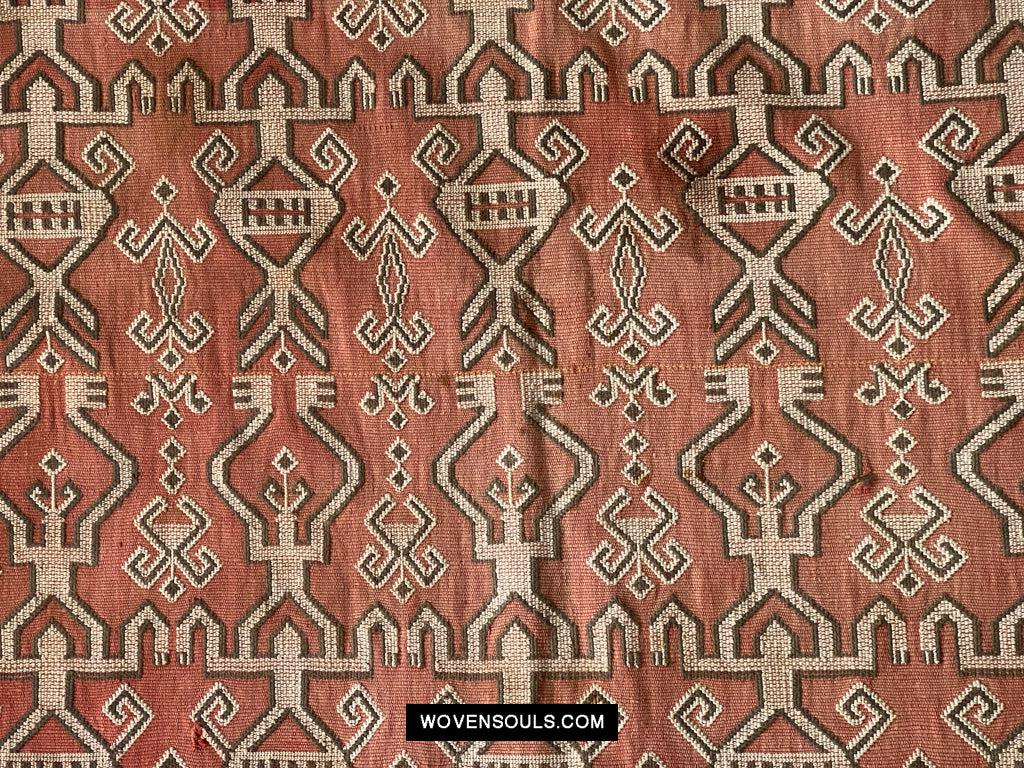 1651 Antique Iban Pua Kumbu Sungkit Singkit Woven Textile with Human Figures-WOVENSOULS Antique Textiles & Art Gallery