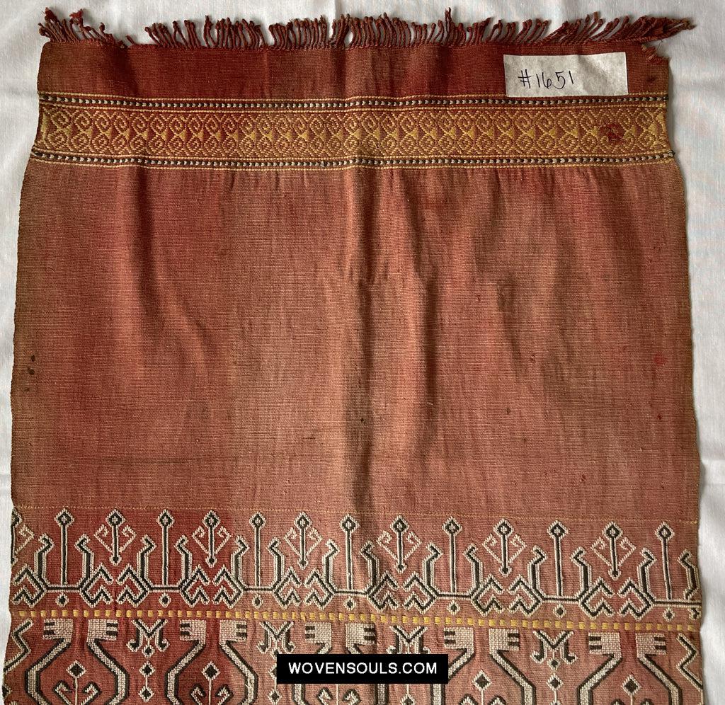 1651 Antique Iban Pua Kumbu Sungkit Singkit Woven Textile with Human Figures-WOVENSOULS Antique Textiles & Art Gallery