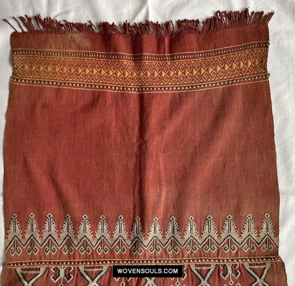 1651 Antique Iban Pua Kumbu Sungkit Singkit Woven Textile with Human Figures-WOVENSOULS Antique Textiles & Art Gallery