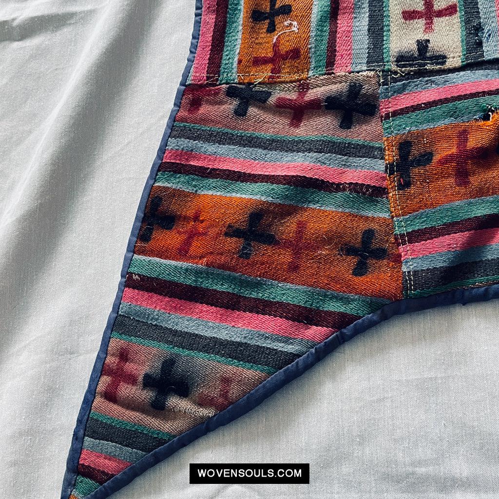 1657 Small Vintage Tibetan Nomadic Animal Blanket-WOVENSOULS Antique Textiles & Art Gallery