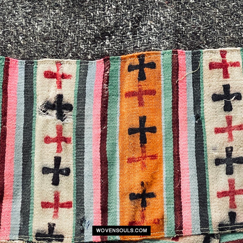 1657 Small Vintage Tibetan Nomadic Animal Blanket-WOVENSOULS Antique Textiles & Art Gallery