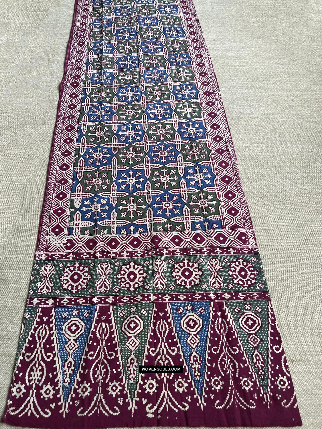 1661 Vintage Batik Textile with Patola Motif-WOVENSOULS Antique Textiles & Art Gallery