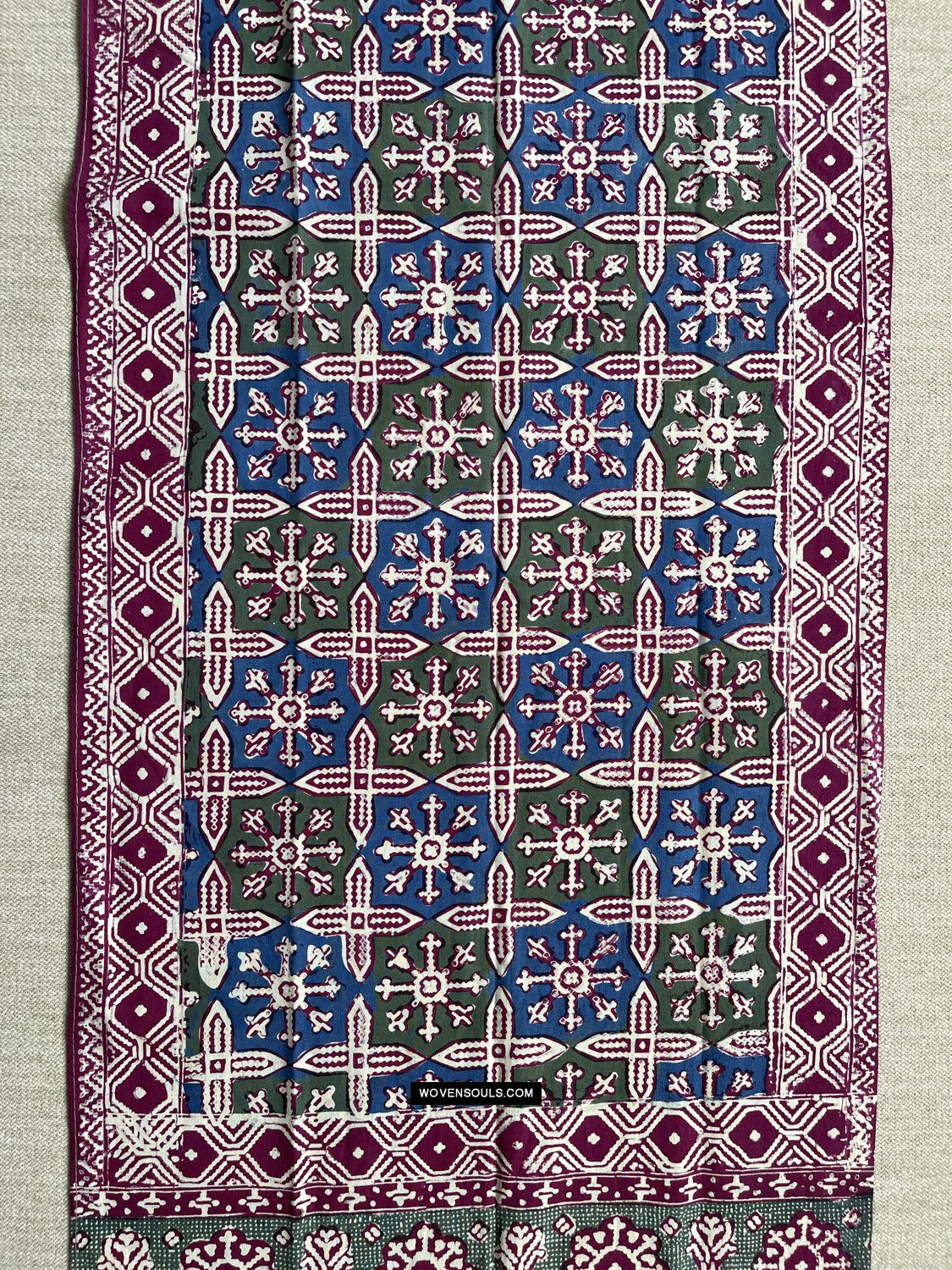 1661 Vintage Batik Textile with Patola Motif-WOVENSOULS Antique Textiles & Art Gallery
