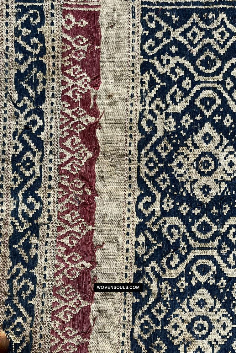 1662 Rare Balinese Motif Tampan Shipcloth Textile-WOVENSOULS Antique Textiles & Art Gallery