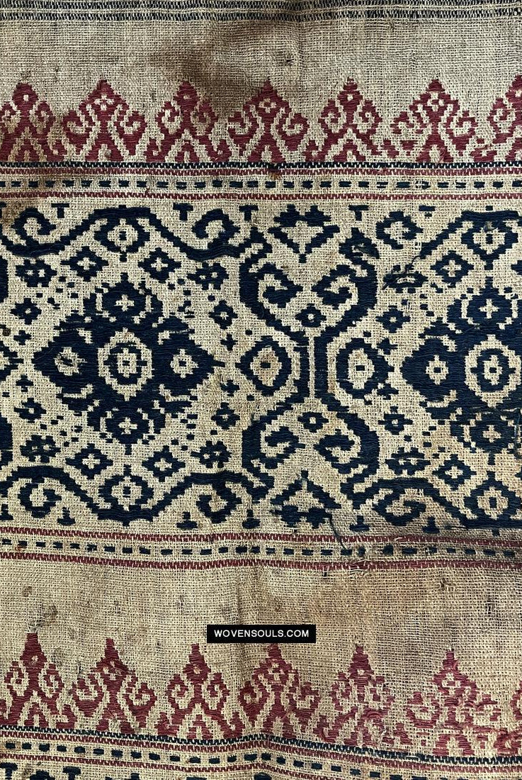 1662 Rare Balinese Motif Tampan Shipcloth Textile-WOVENSOULS Antique Textiles & Art Gallery