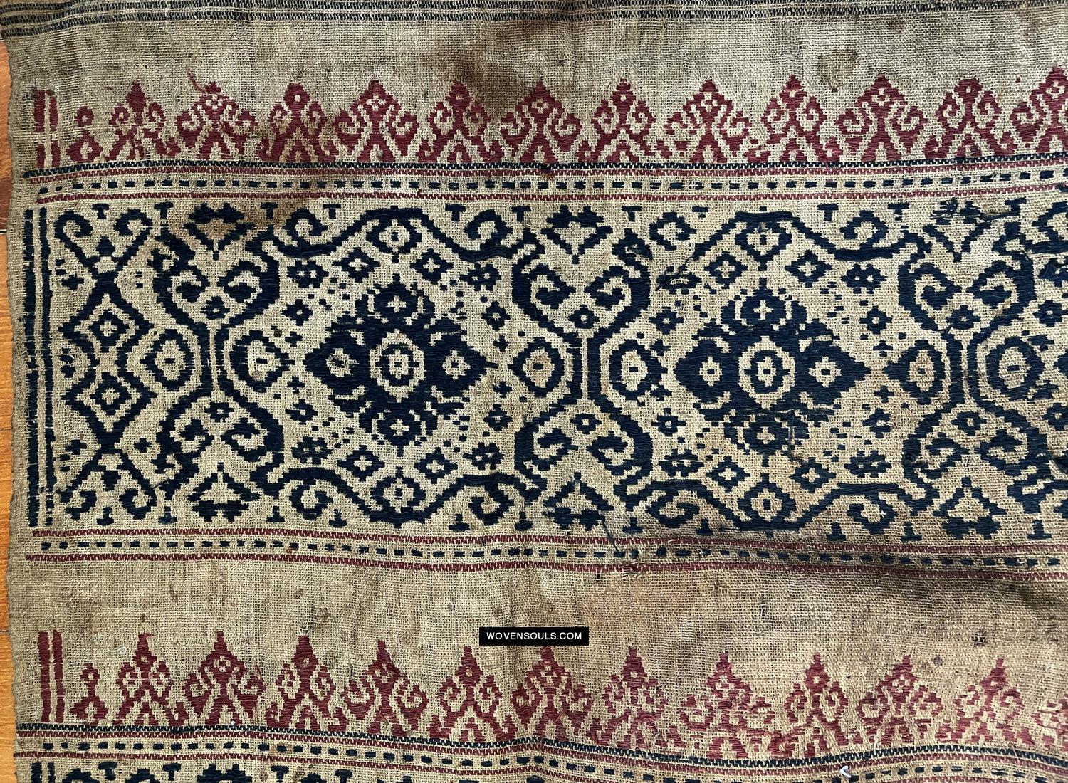 1662 Rare Balinese Motif Tampan Shipcloth Textile-WOVENSOULS Antique Textiles & Art Gallery