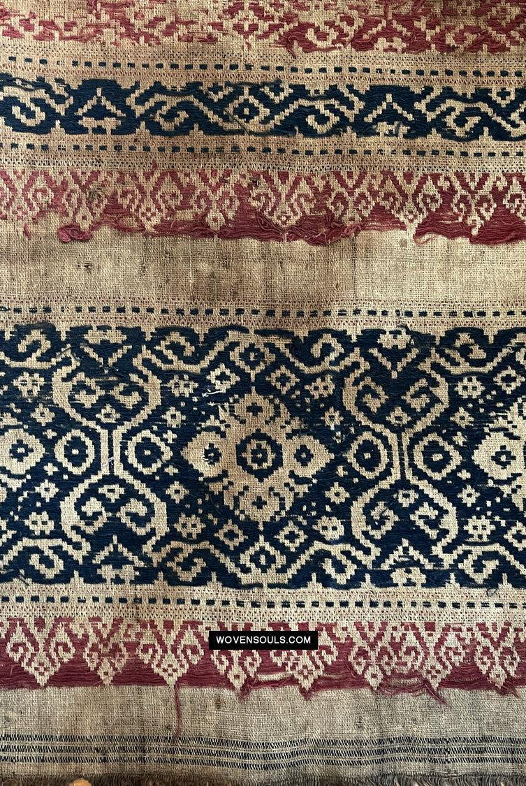 1662 Rare Balinese Motif Tampan Shipcloth Textile-WOVENSOULS Antique Textiles & Art Gallery