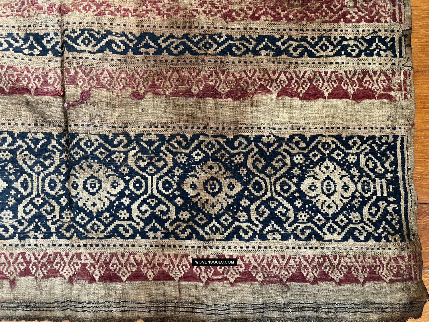 1662 Rare Balinese Motif Tampan Shipcloth Textile-WOVENSOULS Antique Textiles & Art Gallery