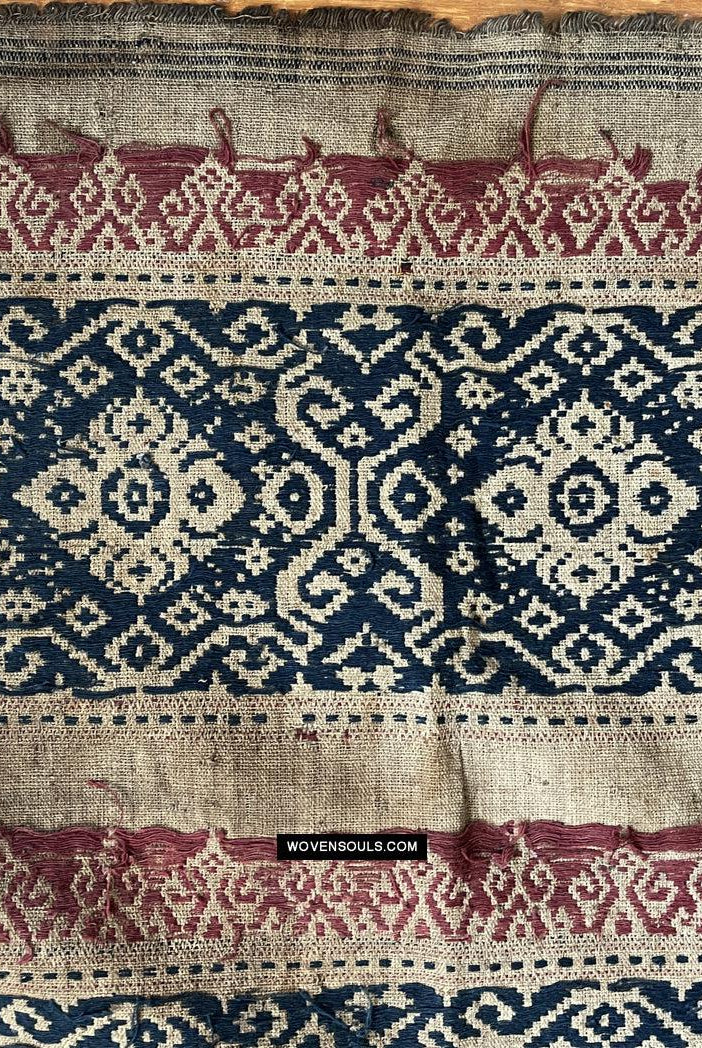 1662 Rare Balinese Motif Tampan Shipcloth Textile-WOVENSOULS Antique Textiles & Art Gallery