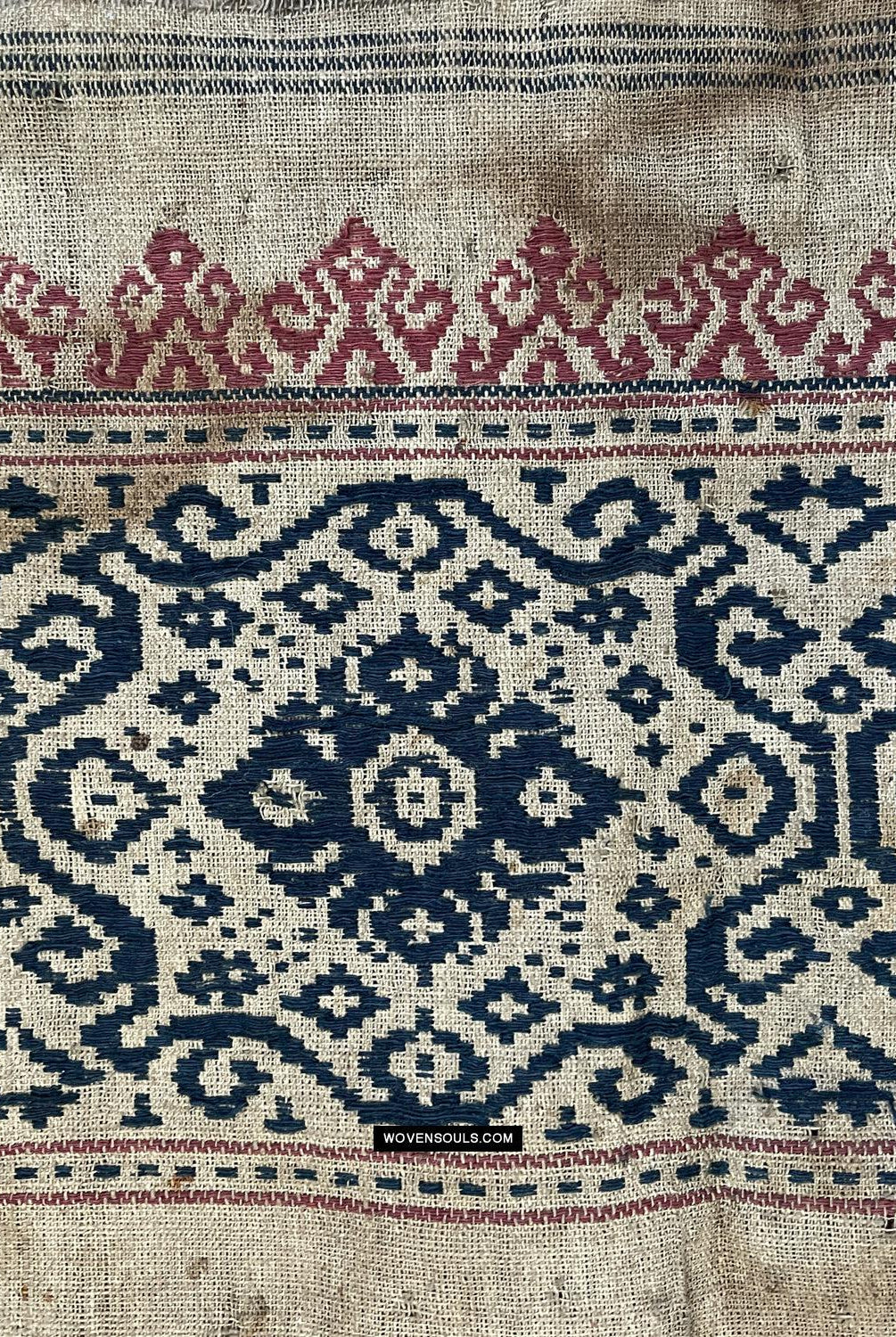 1662 Rare Balinese Motif Tampan Shipcloth Textile-WOVENSOULS Antique Textiles & Art Gallery