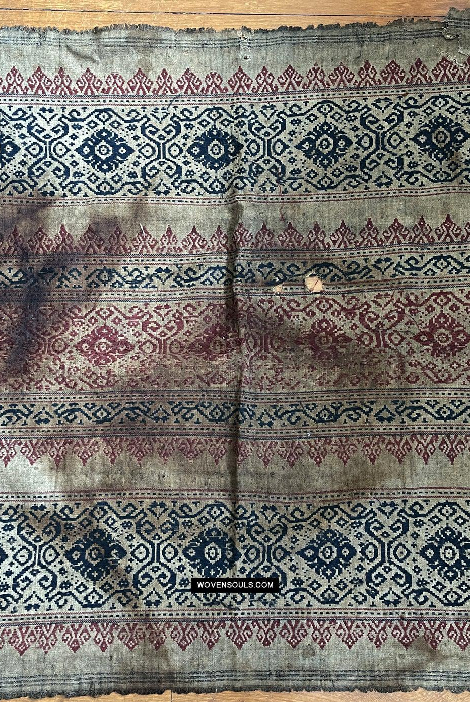 1662 Rare Balinese Motif Tampan Shipcloth Textile-WOVENSOULS Antique Textiles & Art Gallery