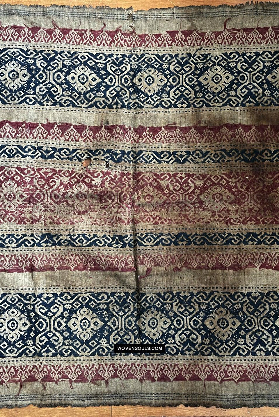 1662 Rare Balinese Motif Tampan Shipcloth Textile-WOVENSOULS Antique Textiles & Art Gallery