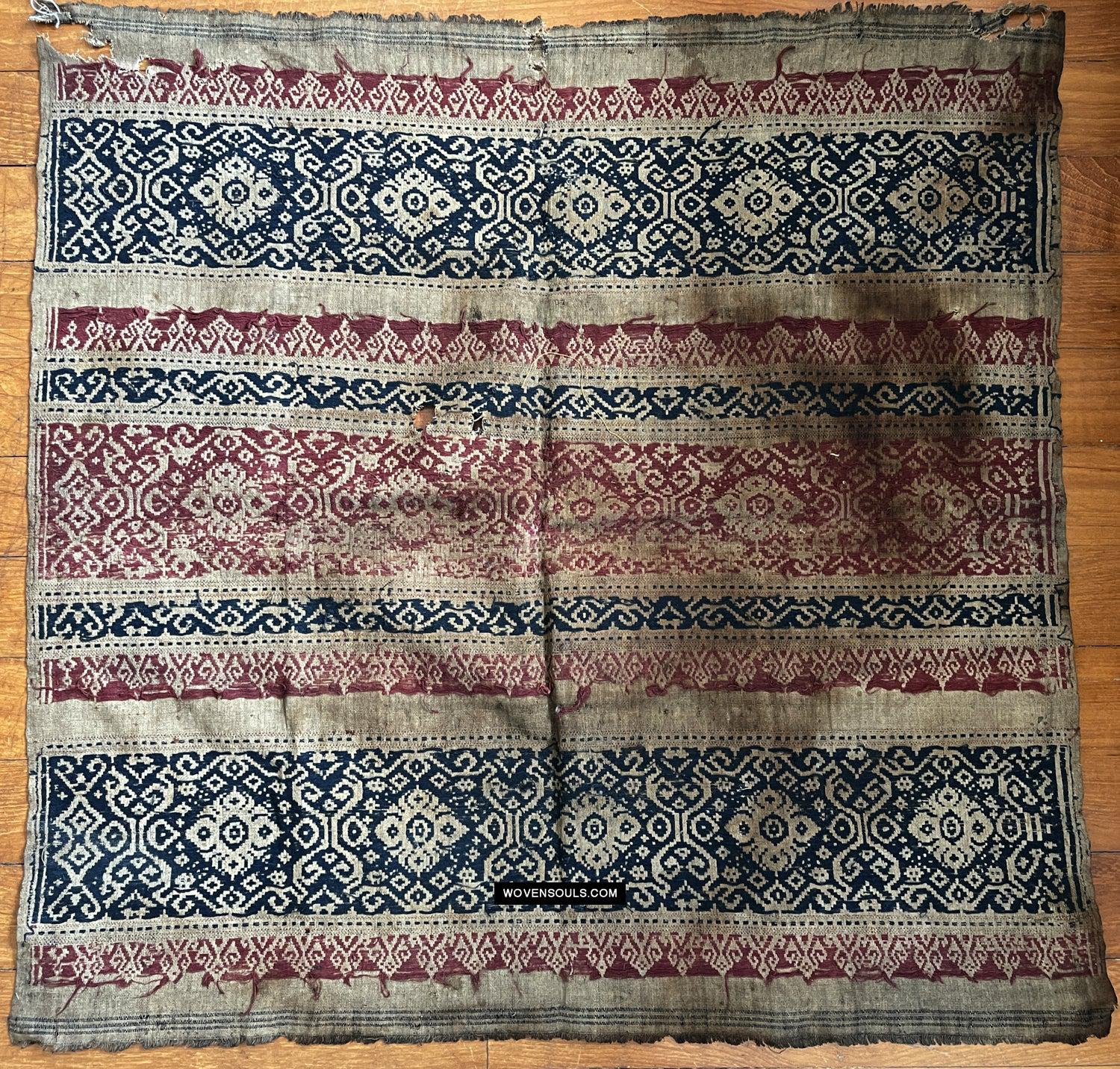 1662 Rare Balinese Motif Tampan Shipcloth Textile-WOVENSOULS Antique Textiles & Art Gallery