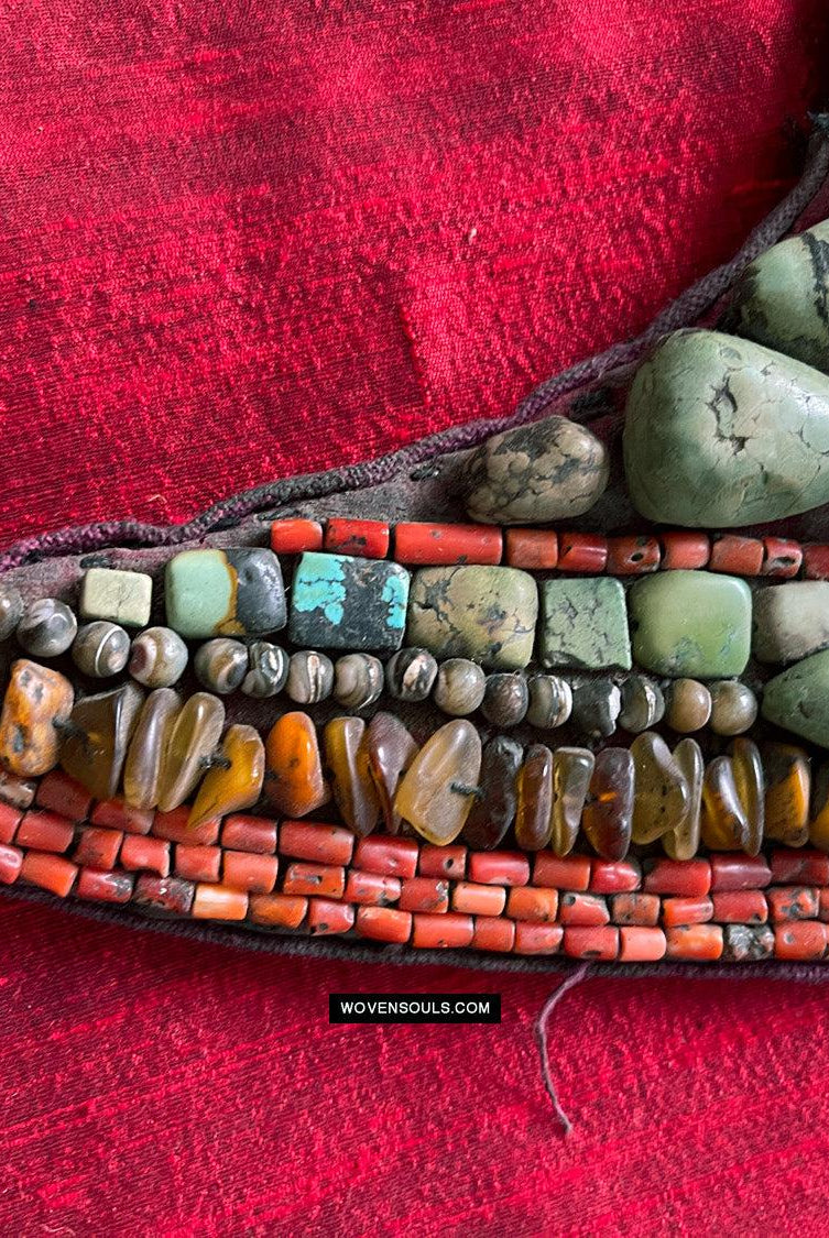 1664 Raro copricapo Perak di qualità museale dal Ladakh-WOVENSOULS Tessuti antichi e Galleria d'arte