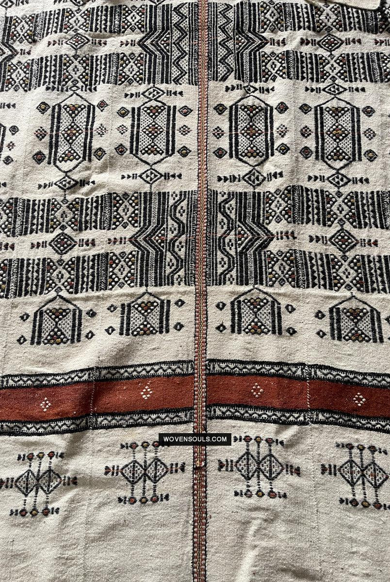 1667 Vintage Fulani Woven Blanket Textile - African Weaving-WOVENSOULS Antique Textiles & Art Gallery