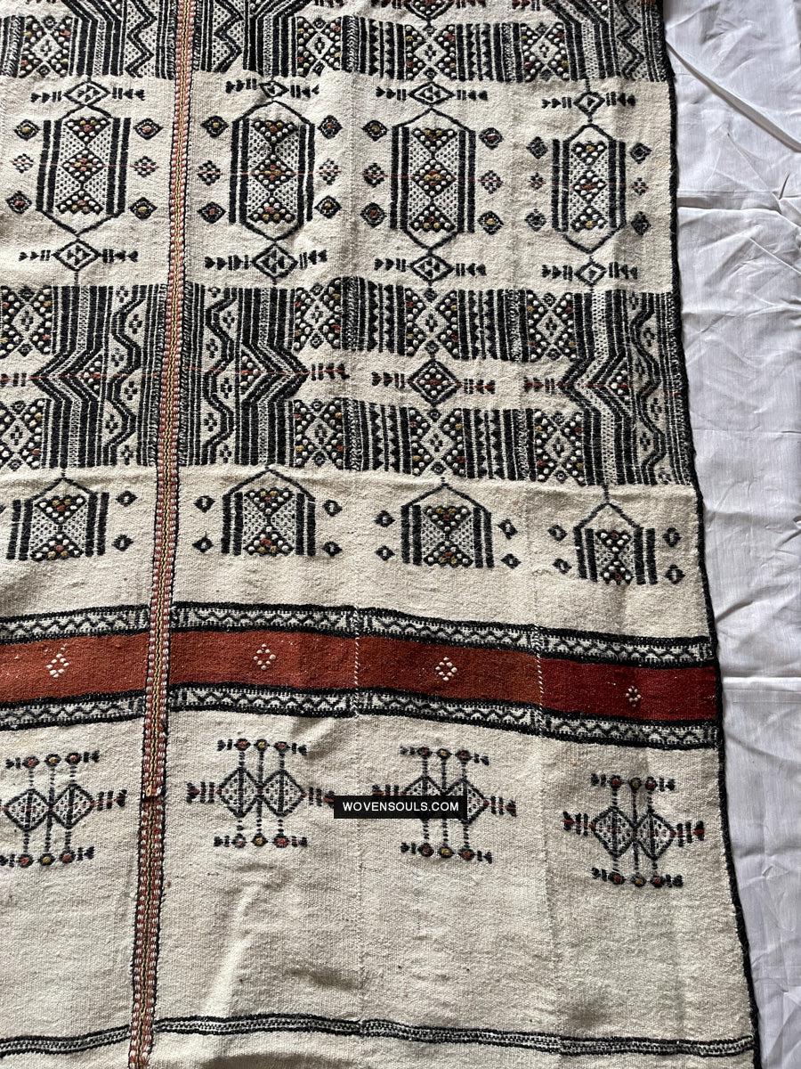 1667 Vintage Fulani Woven Blanket Textile - African Weaving-WOVENSOULS Antique Textiles & Art Gallery